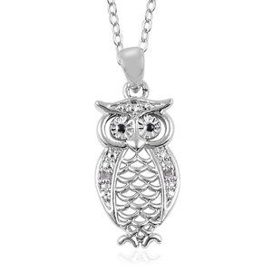Diamond Accent Owl Pendent